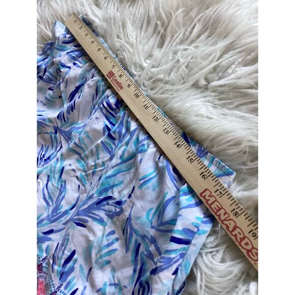 Lilly Pulitzer Women's Katia Shorts Flocked Together Pattern Blue Pink Large - Picture 8 of 9